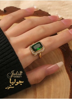 3CT 18K Gold Plated Engagement Rings for Women Solitaire Created Green Emerald Simple Wedding Band Promise Rings for Her Free Size By Julia Store - pzsku/ZE117137AB75CA9D8770CZ/45/_/1719185768/7dc67405-3bb4-4579-8a00-d2edfe911c02