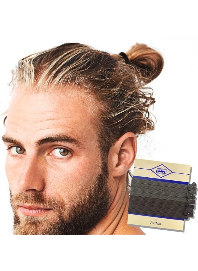 HAVHAF Knotted Mens Hair Ties For Men 8 pcs (Thin, Mud) - No damage Crease Breakage Man Bun Hair Tie Men with Long Hair | For Buns Curly Thick Elastic Hair Ties For Guys | Perfect hairtie For Men (Mud - Image 1