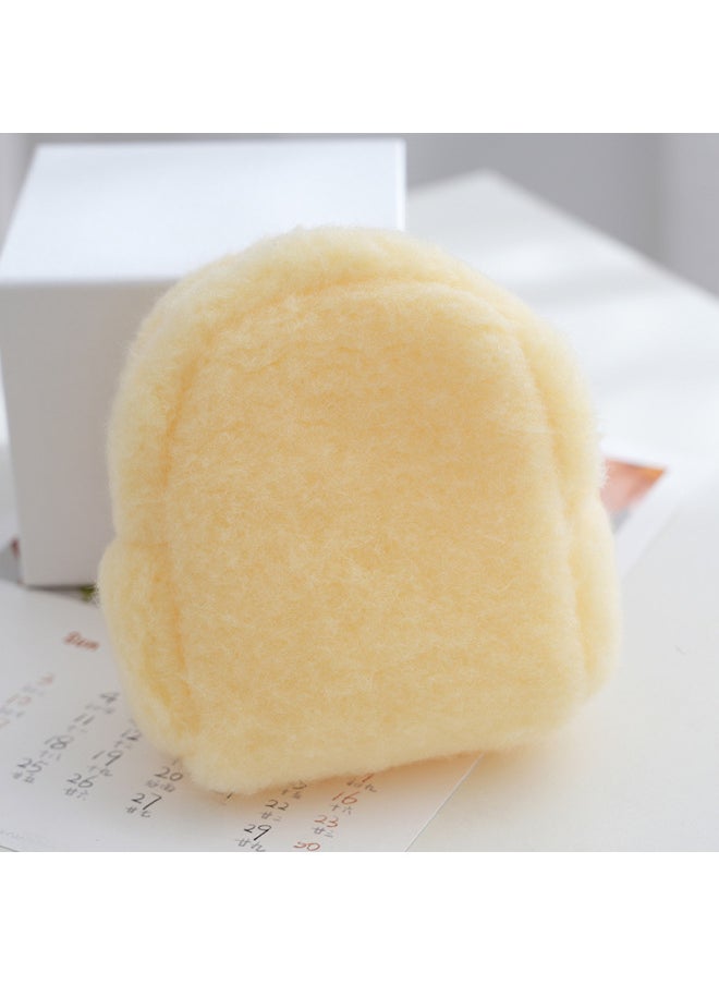 Glossy Coin Purse Solid Color Long Wool PE Cotton Filled Fresh Macaron Color Lace-up Zipper Plush Coin Purse-Color:Maomao Schoolbag Khaki-Size:10*10