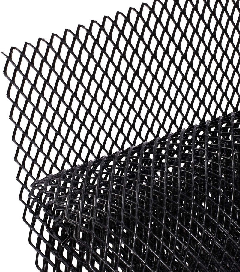 AggAuto 40"x13" Car Grill Mesh - Black Aluminum Alloy Rhombic Hole Bumper Grille Insert, Universal Fit - Image 1