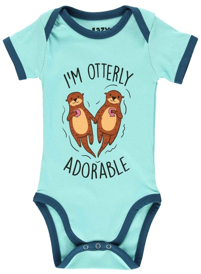 Lazy One Cute Unisex Baby Bodysuit, Cute Animal Designs, 6-18 Months, Otterly Adorable (6 Month) - Image 1