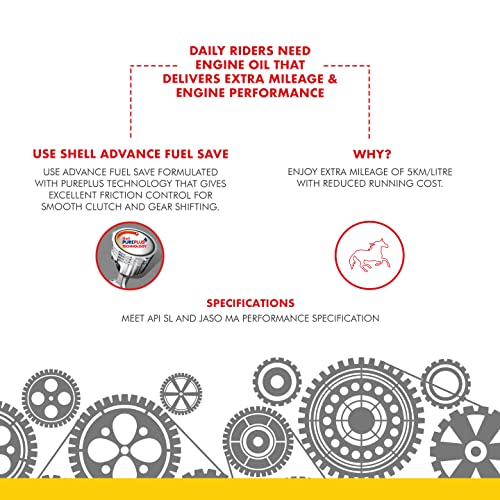 Shell Advance 4T Fuel Save 10W-30 (SN/MA2) Fully Synthetic Engine Oil for daily riders - Image 4