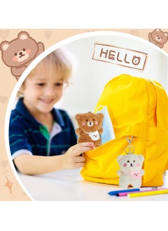 KASTWAVE Plush Bear Keychain for Backpacks, Aesthetic Stuffed Animal Keyring Pendant Mini Fluffy Cute Keychain Bear Backpack Charms Plush DIY Decorations for Gift Box Filled Party Decorations 6 Pcs  - Image 4