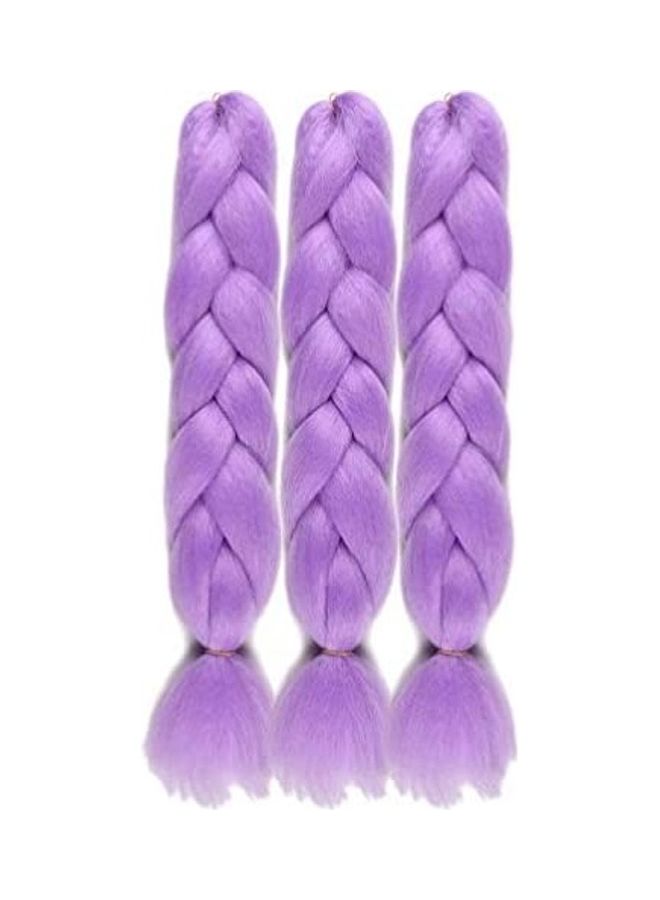 إسكدنيا مجموعة وصلات شعر مضفرة كبيرة من الألياف الصناعية مكونة 3 قطع أرجواني 18بوصة