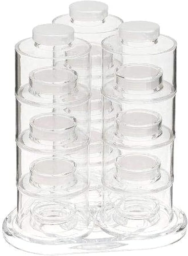 Spaceshoop Acrylic Kitchen Spice Tower Carousel, 12-Bottle