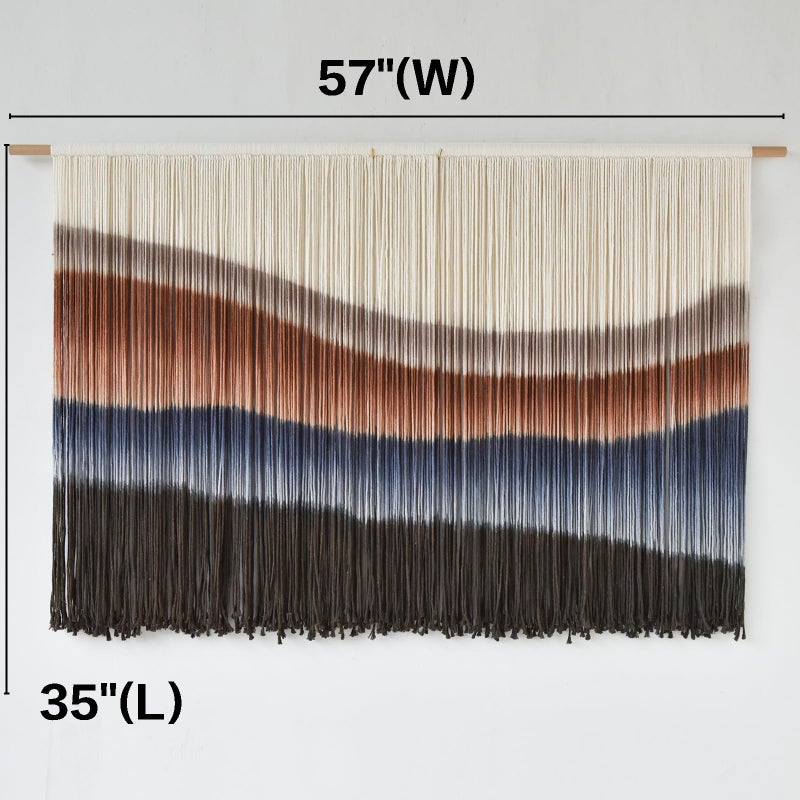 Flber Large Macrame Wall Hanging Tie-Dye Boho Wall Art Fiber Art Decor for Living Room Bedroom or Backdrop 57" W x 35" L - Image 5