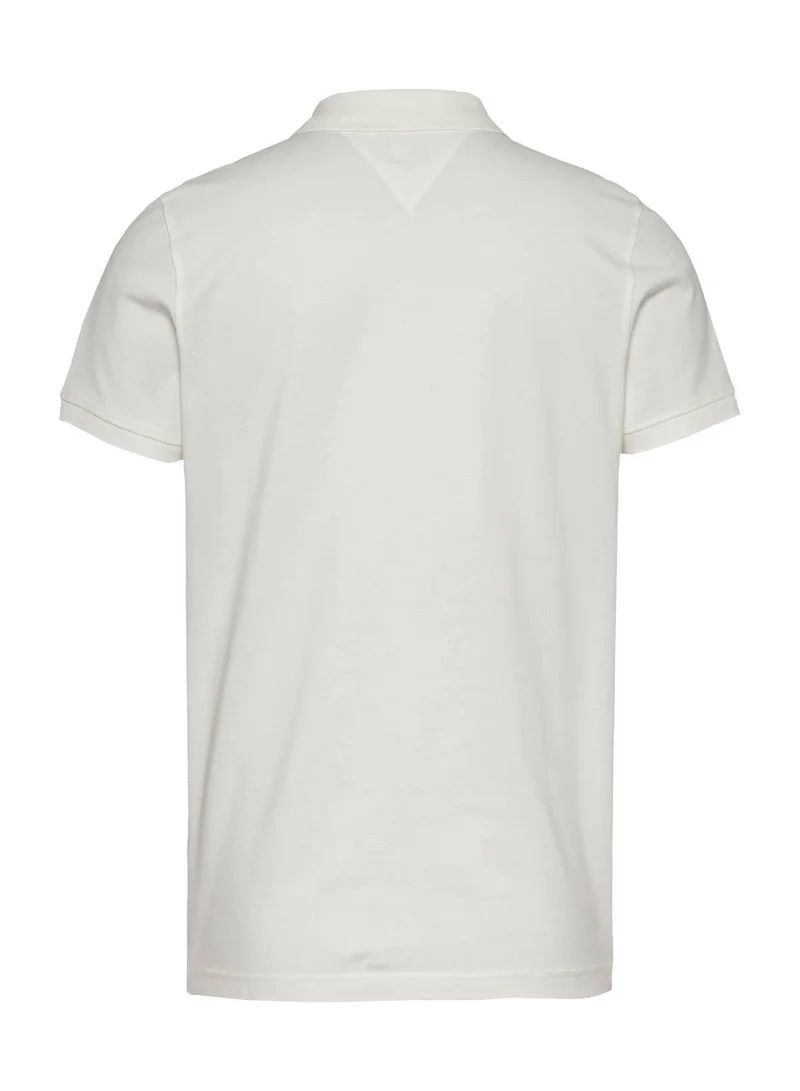 TOMMY JEANS  Tommy Flag Slim Fit Pique Polo Shirt for Men | Best Price UAE