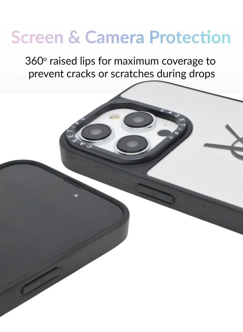 Casetify iPhone 14 Pro Cover Luxury Plating Embossed Hard Phone Case Tempered Glass Back Cover - Image 2