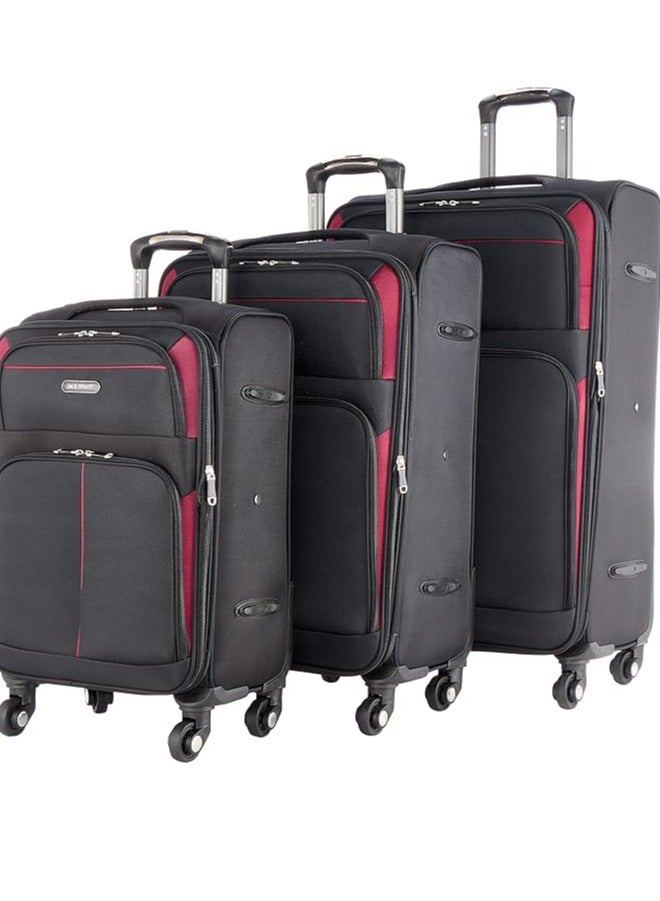 Polo 3 Piece Spinner Luggage Set 20/24/28 Inch Oxford Cloth Polyester Interior 3 Pieces Black  - Image 1