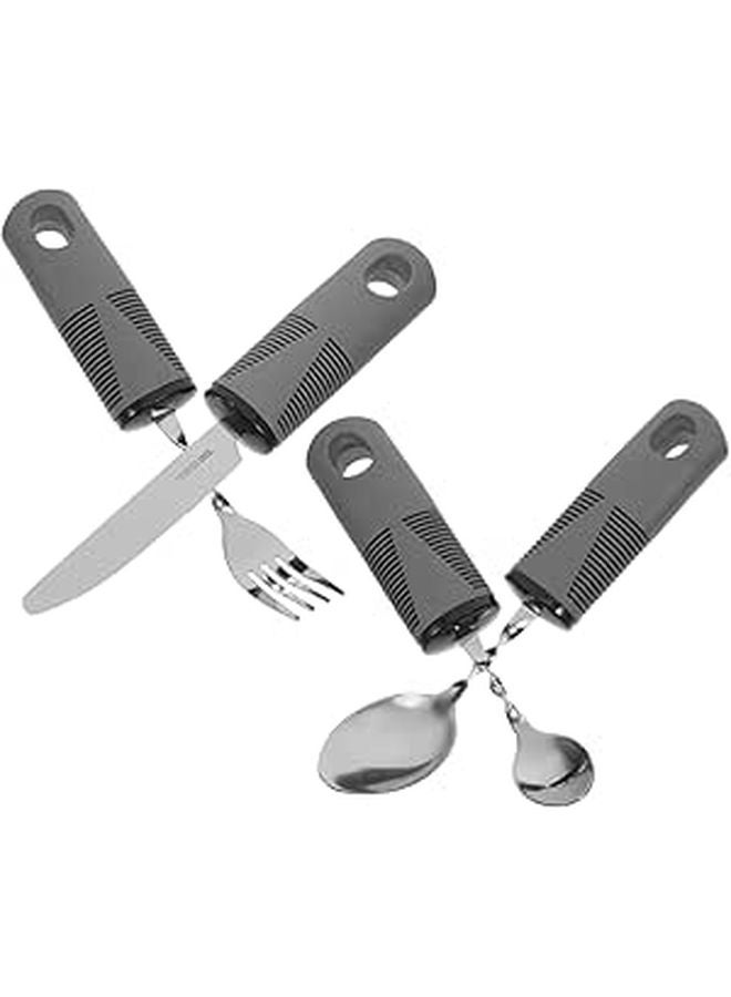 Adaptive Utensils Set For Elderly 4PCS Bendable Knife Fork Spoon For Hand Tremors - Image 1