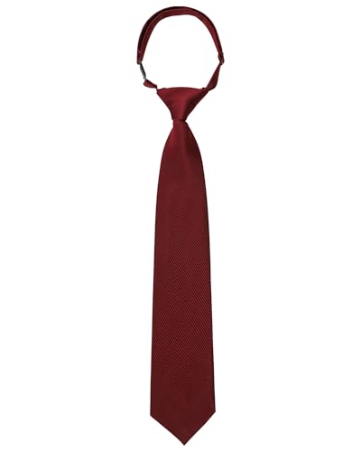Kajeer Ties for Kids Boys Necktie Adjustable - Woven Little Boys Pre-tied for Kids Formal Wedding Graduation School Uniforms (Wine red, M (age 5 years - 12) - Image 1