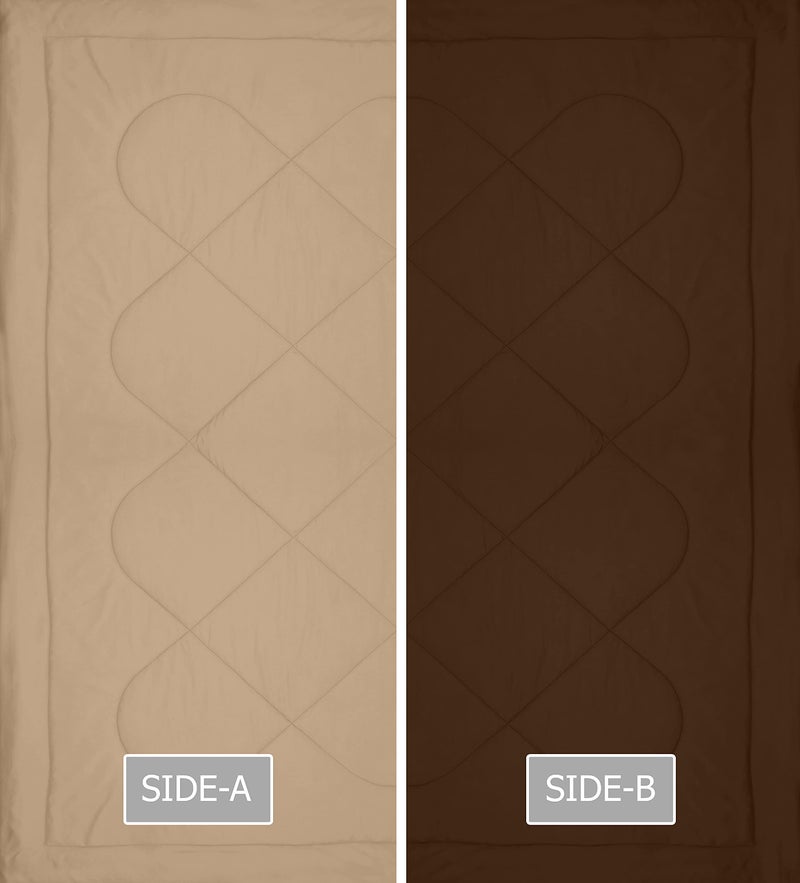 KEA Microfibre Reversible Double Bed King Size Comforter/Duvet for All Weather (Taupe & Brown, 250GSM)|Comforter Double - Image 5