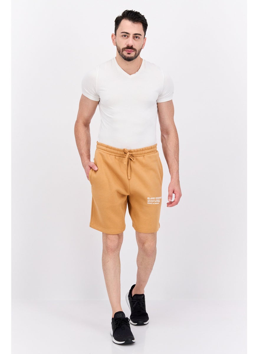 Blank Essentials - Men Brand Logo Basic Short, Camel - Image 1