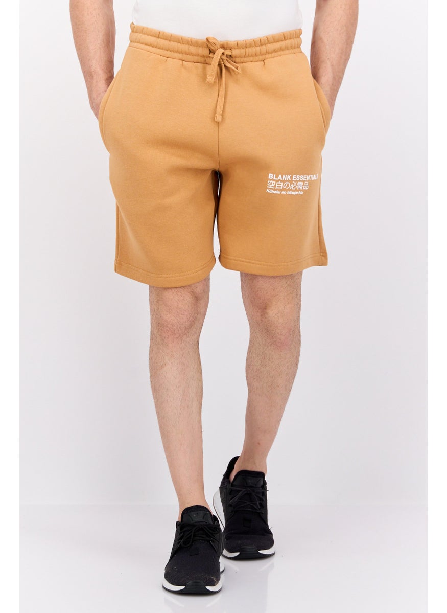 Blank Essentials - Men Brand Logo Basic Short, Camel - Image 1