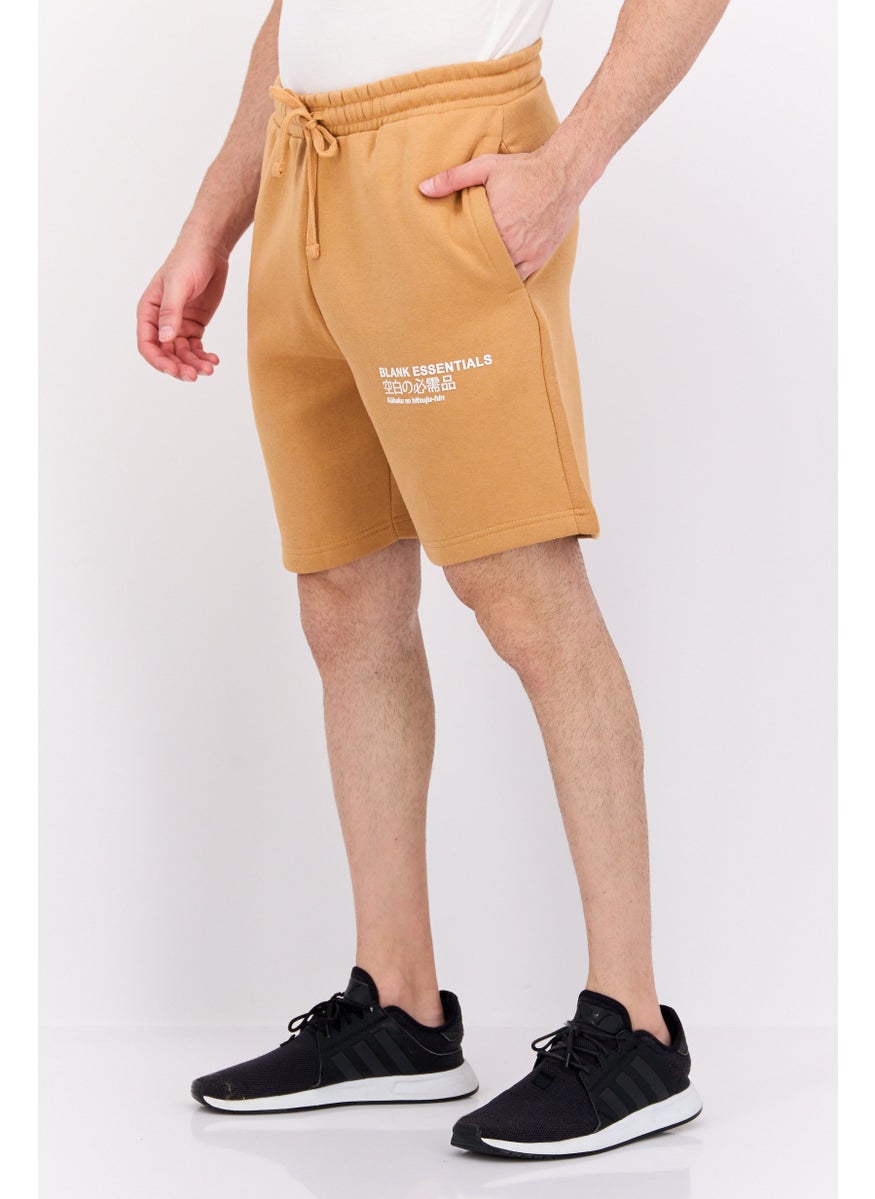 Blank Essentials - Men Brand Logo Basic Short, Camel - Image 1