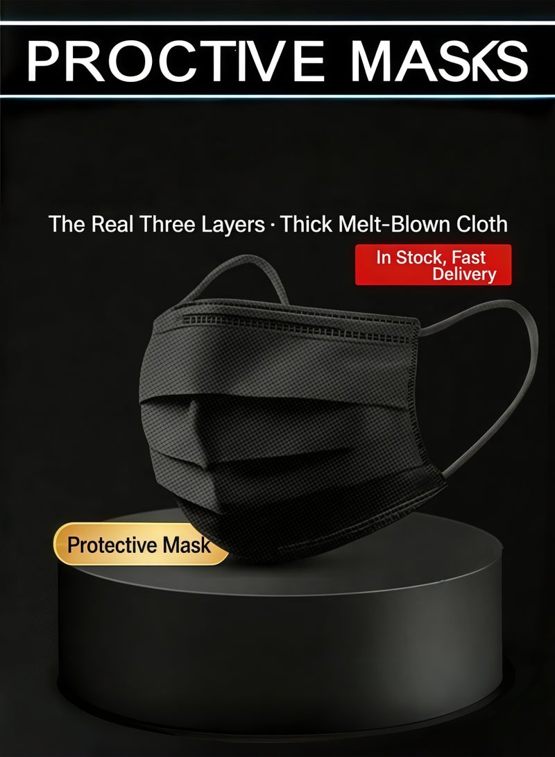 400 قطعة قناعات وجه سوداء أحادية الاستخدام، مُغلفة منفردة - Image 4