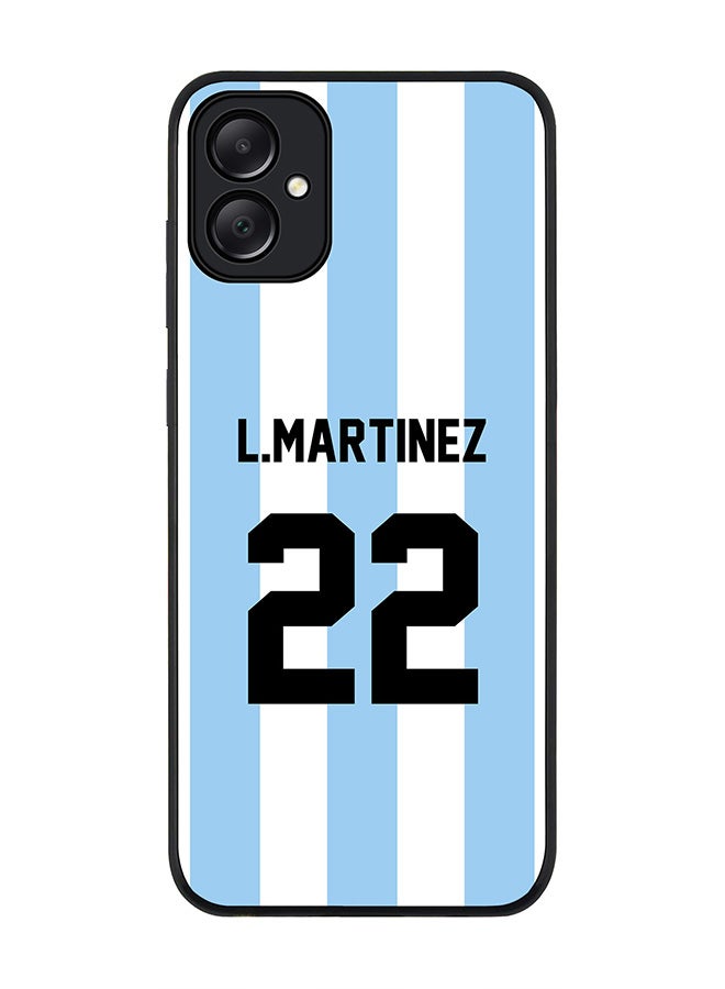 Stylizedd Rugged Black edge case for Samsung Galaxy A05, Slim fit Soft Case Flexible Thin Cover- Football Team-Argentina, Player Name-L.Martinez - Image 1