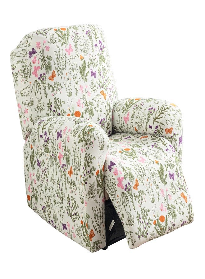 CRFATOP Printed Recliner Cover with Pockets Single Reclining Slipcover 4-Pieces Lazy Boy Recliner Sofa Chair Cover with Elastic Bottom for Recliner Furniture Protector for Kid Pet,A18 - Image 1