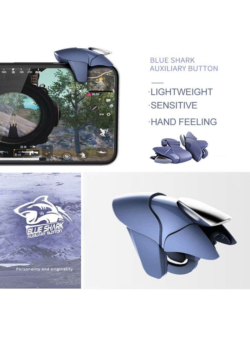 Shark - Shark Shooting Buttons PUBG Mobile Game Controller 2 Pieces Blue - Image 1