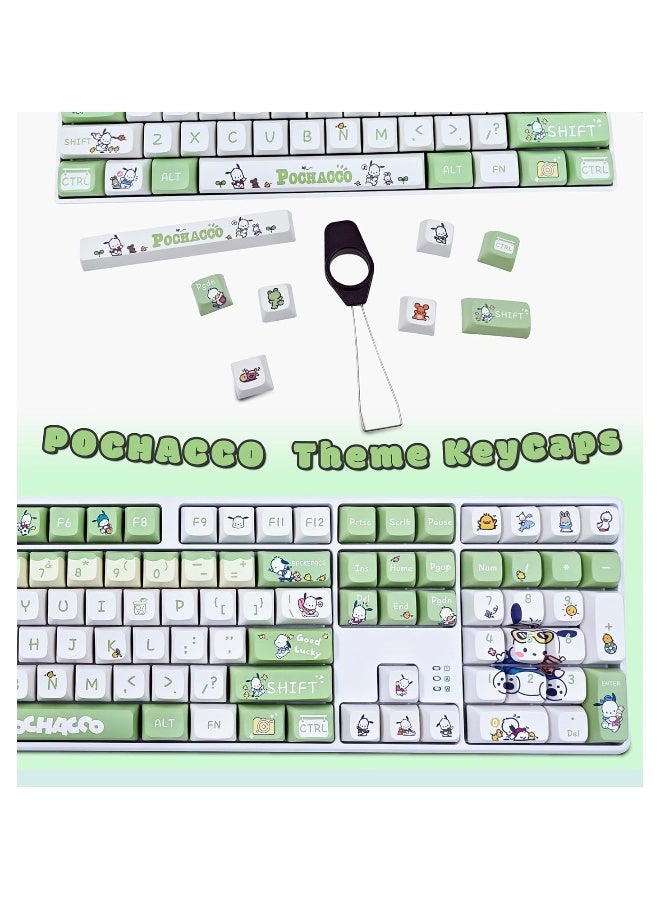 Sanrio Pochacco Green Yellow Keycaps for XDA MX Switch Cute Anime Japanese Mechanical Gaming Keyboard, PBT Keycap Set  - Image 4