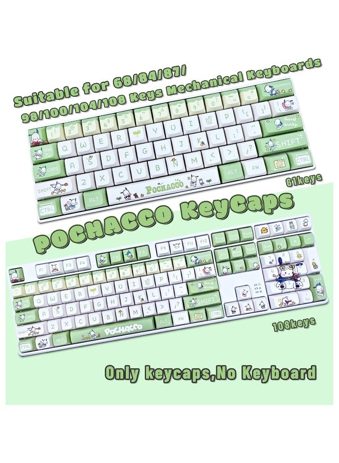 Sanrio Pochacco Green Yellow Keycaps for XDA MX Switch Cute Anime Japanese Mechanical Gaming Keyboard, PBT Keycap Set  - Image 3