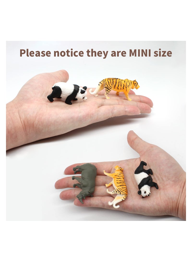 Zikra Mini Animal Figures Toy, 12PCS Plastic Tiny Forest Jungle Zoo Will Animal Figurines Cake Toppers Party Favor for Kids - Image 3