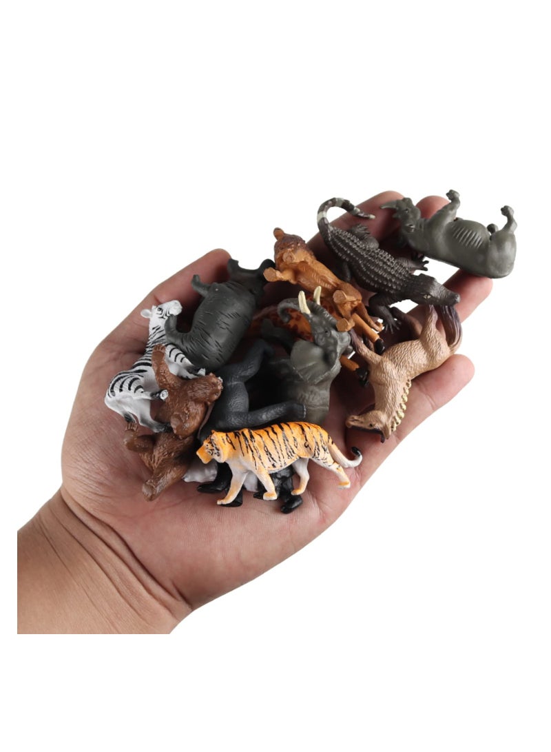 Zikra Mini Animal Figures Toy, 12PCS Plastic Tiny Forest Jungle Zoo Will Animal Figurines Cake Toppers Party Favor for Kids - Image 5