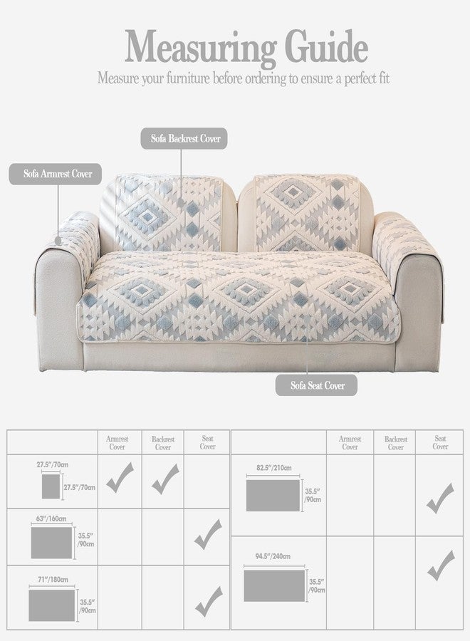 WEYOND Couch Cover for Dogs Washable, Soft Plush Sofa Cover for Loveseat & 2/3 Cushion Sofa, Pet-Friendly Couch Covers for Sofa, Non-Slip Sofa Slipcover (Light Grey, 35.5" x 63") - Image 4