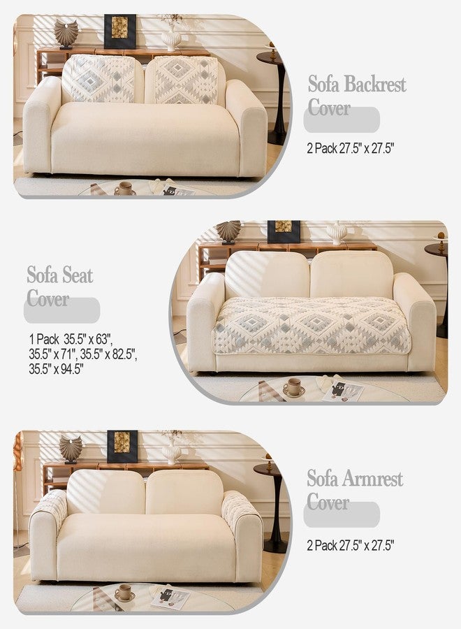 WEYOND Couch Cover for Dogs Washable, Soft Plush Sofa Cover for Loveseat & 2/3 Cushion Sofa, Pet-Friendly Couch Covers for Sofa, Non-Slip Sofa Slipcover (Light Grey, 35.5" x 63") - Image 2