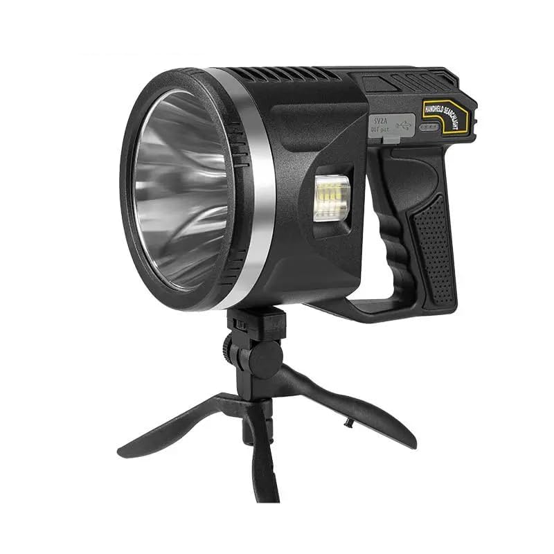 BLURISM Spotlight 900000 Lumen Rechargeable Spotlight Flashlight with Tripod 4 Modes IPX6 Waterproof Led Spot Lights Outdoor Handheld Super Bright Solar Searchlight for Hunting Marine Camping - Image 1