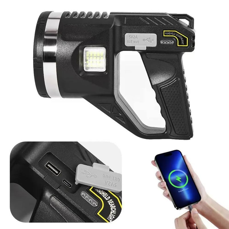 BLURISM Spotlight 900000 Lumen Rechargeable Spotlight Flashlight with Tripod 4 Modes IPX6 Waterproof Led Spot Lights Outdoor Handheld Super Bright Solar Searchlight for Hunting Marine Camping - Image 5