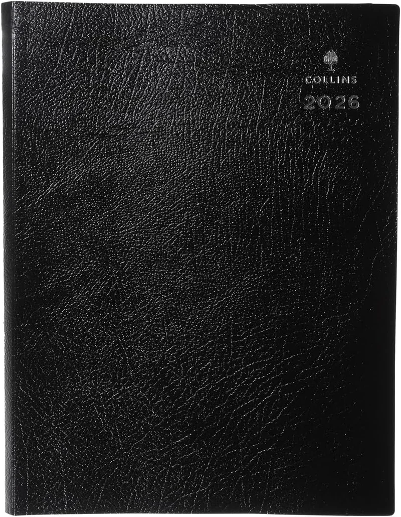 Collins Collins - Leadership - 2026 12 Month Calendar Year Planner, Day-To-Page with Hourly Appointments Diary, A5 - Black (CP6744.99-26)
