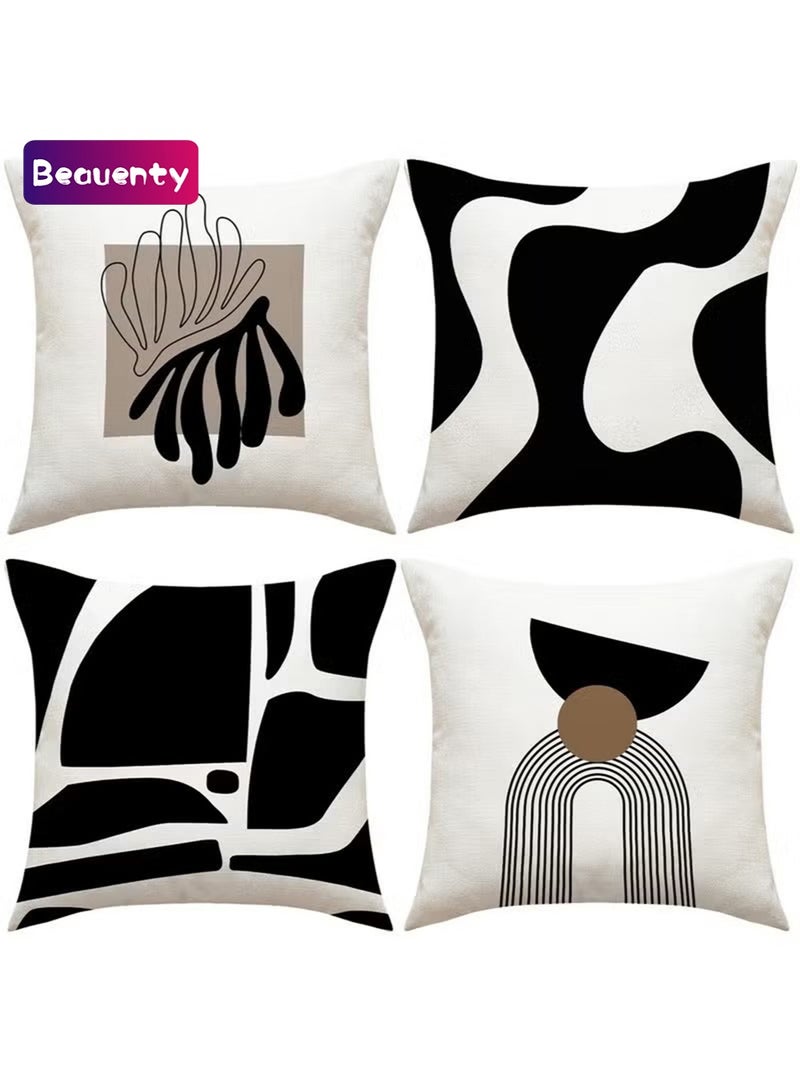 Beauenty Pillow Covers Set of 4, Throw Pillow Cover, Modern style Cushion Covers 45cm x 45cm,For Living Room Sofa Couch Bed Pillowcases 18x18 inches（Double sided pattern） - Image 1
