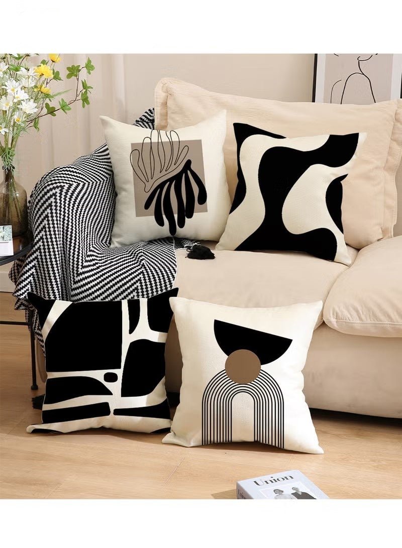 Beauenty Pillow Covers Set of 4, Throw Pillow Cover, Modern style Cushion Covers 45cm x 45cm,For Living Room Sofa Couch Bed Pillowcases 18x18 inches（Double sided pattern） - Image 2