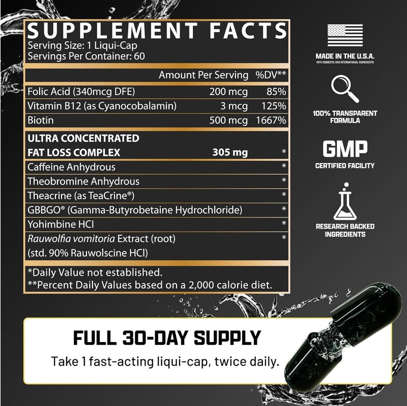 Nutrex Research Lipo 6 Hers Ultra Concentrate Fat Burner for Women – Fast Acting Liquid Caps, Weight Loss Support, Energy Booster, 60 Capsules, Made in USA - Image 4