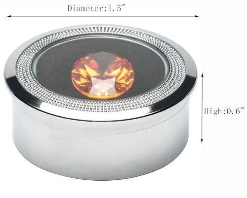 Giftop Small Loose Diamond or Gemstone Display Box Case Holder Show Container Metal (Silver- 1.5x0.6) - Image 4