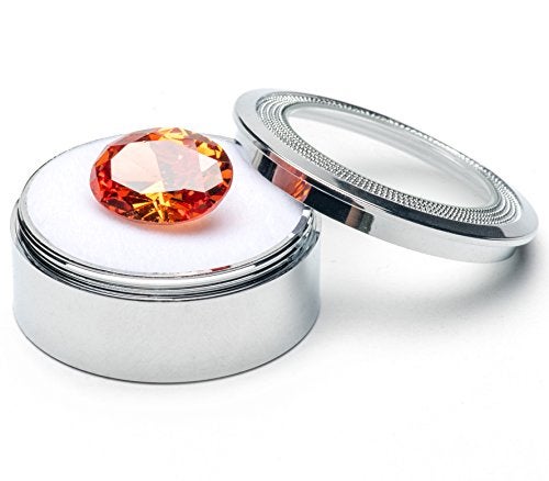 Giftop Small Loose Diamond or Gemstone Display Box Case Holder Show Container Metal (Silver- 1.5x0.6) - Image 2