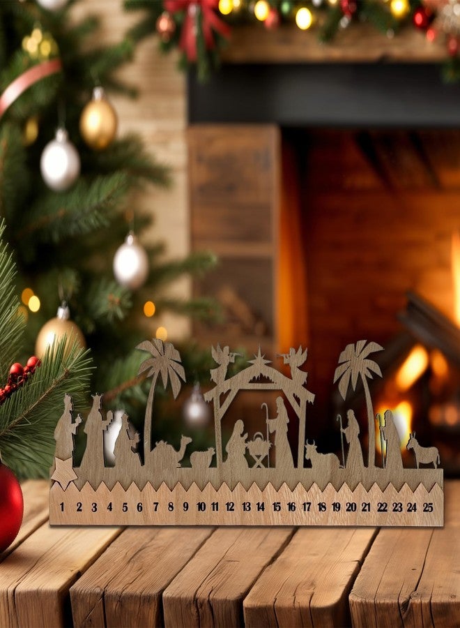 Cinrobiye Countdown to Christmas Wooden Nativity Advent Calendar,2025 Countdown Advent Calendar Christian Religious Xmas Decorations for Door Table Wall Mantel Holiday Farmhouse Decor (Nativity) - Image 5