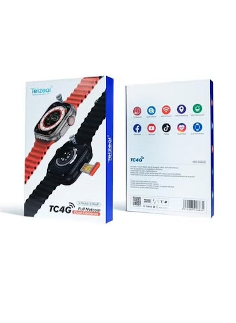 Telzeal Telzeal TC4G Android Smartwatch with 2.2" AMOLED Display IP67 Waterproof Dual Camera 4GB RAM 64GB ROM SIM Card Support 4G  - Image 1