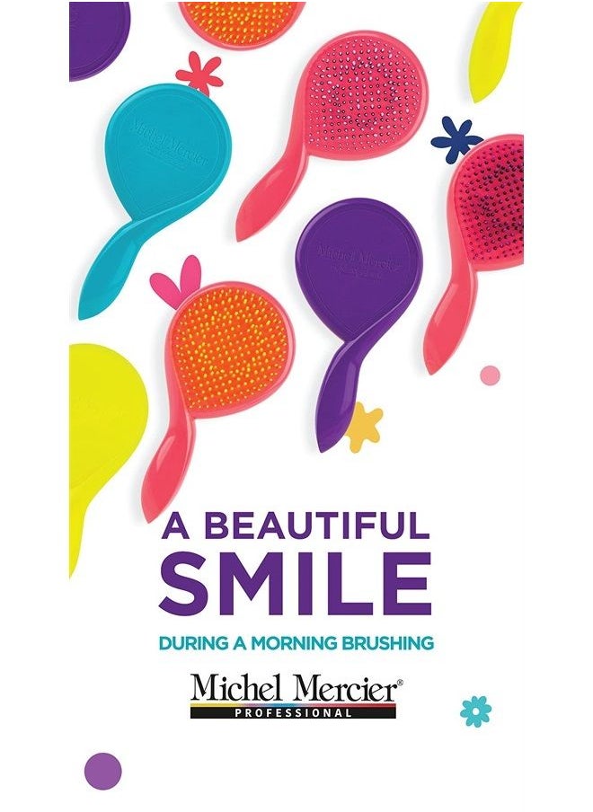 Michel Mercier - Detangling Brush for Girl - Kids Hair brush Painless & Relaxing Small Brush for Girls Curly Hair, Wet or Dry Hair - Specially Designed for Young Hands (Regular) - Image 1