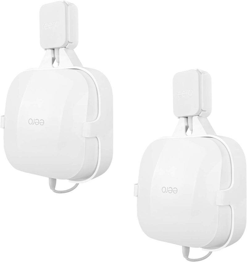 هولاكا حامل مثبت على الجدار من نوع HOLACA لأنظمة Wi-Fi 6 ثلاثية النطاقات eero Pro 6، يوفر مساحة، سهل الحركة، ويساعد في إدارة الأسلاك دون فوضى أو الحاجة إلى مسامير (عبوة تحتوي على 2 قطعة). - Image 1