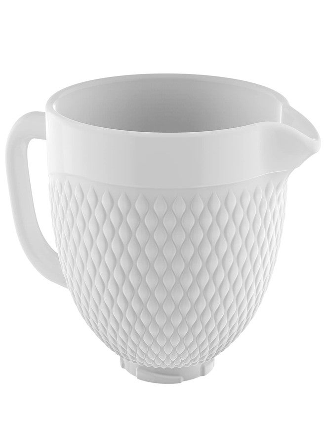 Gvode Ceramic Mixer Attachment Fit 4.5-5Q Tilt-Head Stand Mixers Bowl, Ceramic Bowl for Kitchenaid Mixer, 5 QT for Kitchenaid Bowl - White - Image 2