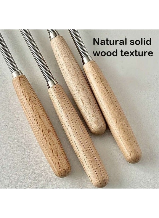 Stainless Steel Wire Egg Beater with Wooden Handle for Mixing Ingredients and Mixing Sauces 19cm - 1pc