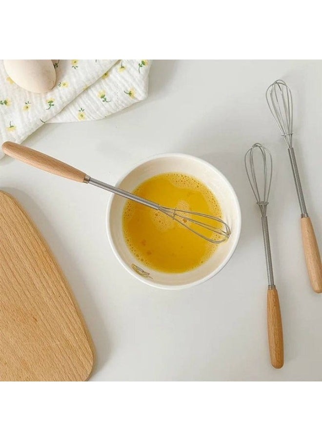 Stainless Steel Wire Egg Beater with Wooden Handle for Mixing Ingredients and Mixing Sauces 19cm - 1pc