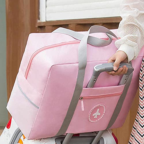 Handcuffs Travel Duffel Bag | Foldable | Lightweight | Waterproof | Luggage | Airplane | Carry-on | Flight Bags | Travelling | Holiday | Outing | Sports | Weekend | Gifts (Pink) - Image 2