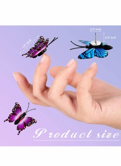 KASTWAVE Thumb Tacks, 50 Pcs Butterfly ThumbNails Decorative Push Pins Colorful Cute Pushpins for Photo Wall Whiteboard Corkboard Maps or Bulletin Board Office Supplies  - Image 5