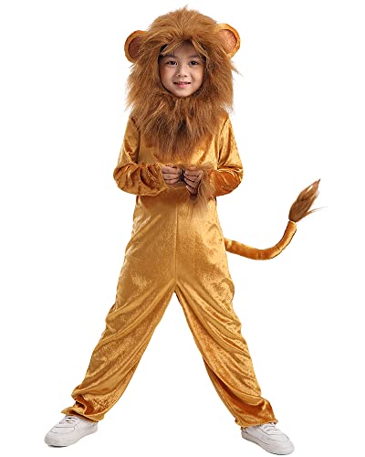 Seasons Cuddly Lion Halloween Costume Animal Costume Onesie for Kids (8-10) - Image 5