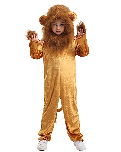 Seasons Cuddly Lion Halloween Costume Animal Costume Onesie for Kids (8-10) - Image 2