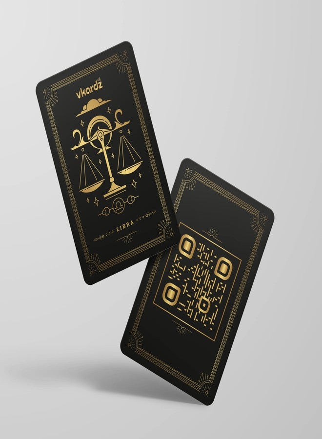 vkardz Zodiac Libra NFC Digital Business Card with QR Code, PVC Smart Contactless Visiting Card, Astrology Theme Contact Sharing Card for Professionals, Entrepreneurs & Networking - Image 1