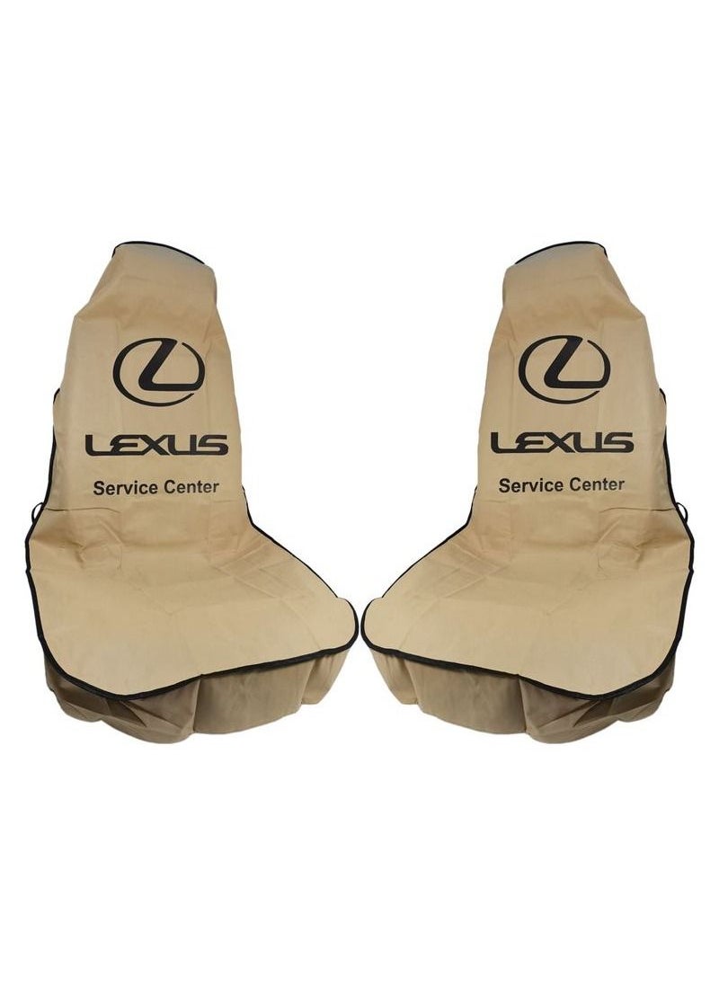 LEXUS Soft And Comfortable Car Seat Dust Dirt Protection Cover, Extra Protection For Your Seat,  Universal Car Seat Cover, 2 Pcs, Beige  - Image 4